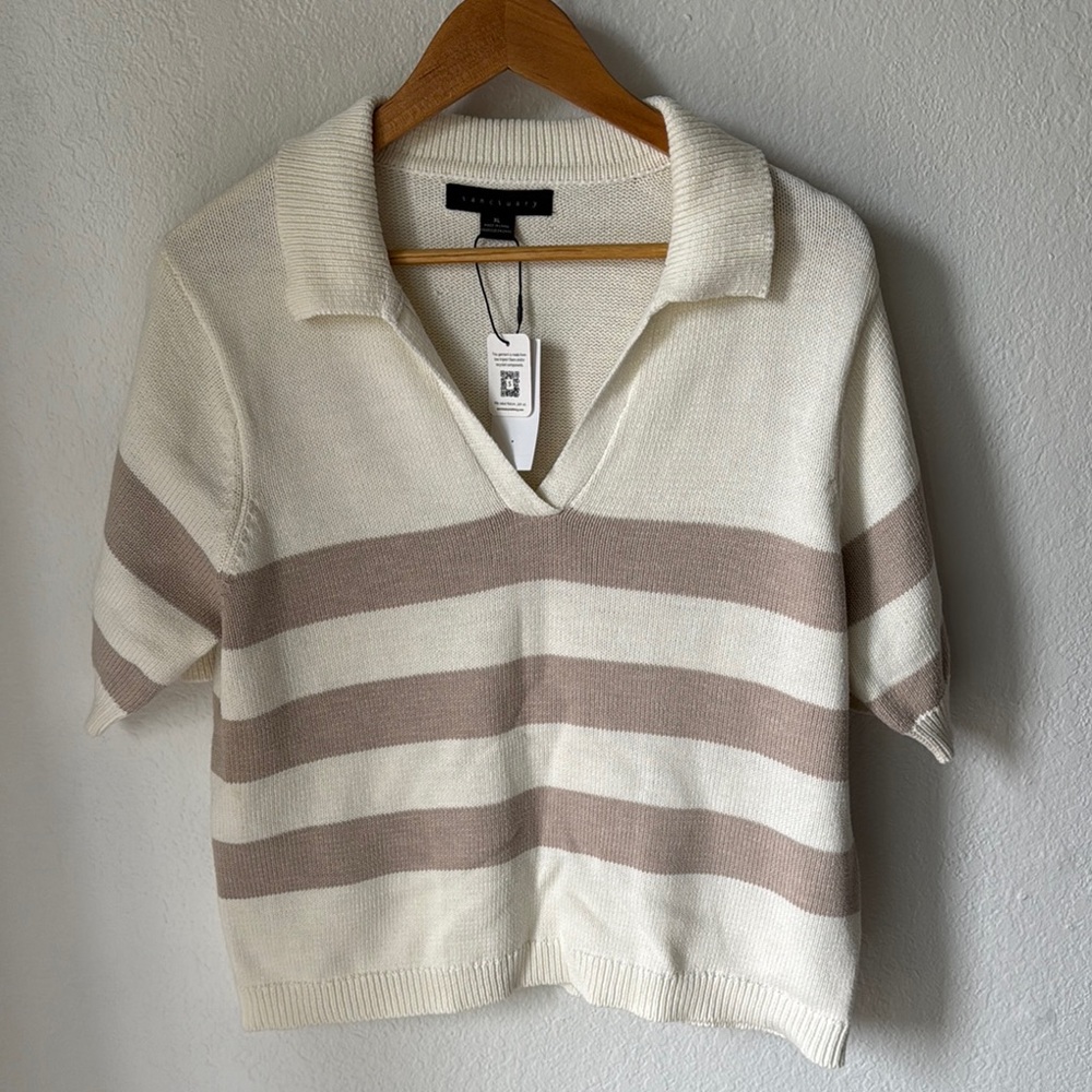 🆕 Sanctuary Striped Short‎ Sleeve Sweater